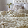 Handmade Knit Chunky Blanket Throw